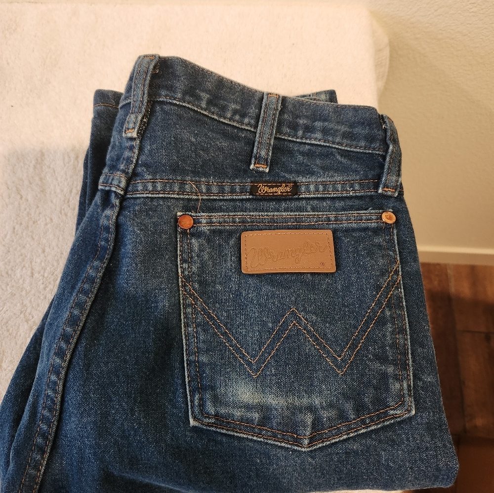 Wrangler Men's Straight Jeans - Blue and Brown